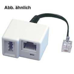 UAE-Adapter WE8-WE8 / TAE N mit Verlängerung 0,1m 