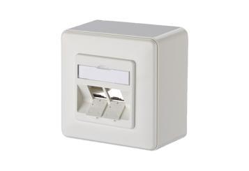 Modul Anschlussdose AP 2 Port unbestückt reinweiß 43 mm 