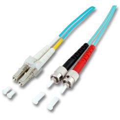 LWL-OM3-Duplex-Verbinder 1,0m 50/125µm, LC - ST, 