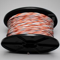 YV-Draht 2X0,6/1,1 ws-orange auf Spule zu 250 Meter 