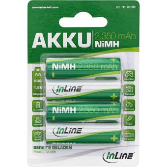 InLine® NiMH-Akku, Mignon (AA), 2350mAh, vorgeladen, 