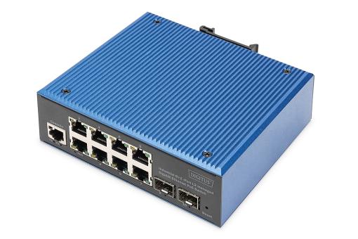 DIGITUS Industrial 8+2 Port L2 managed Gig Ethernet PoE Swit 