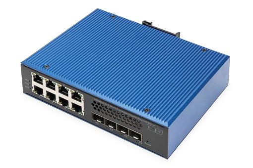 DIGITUS Industrial 8 + 4 10G Uplink Port L3 managed Switch 