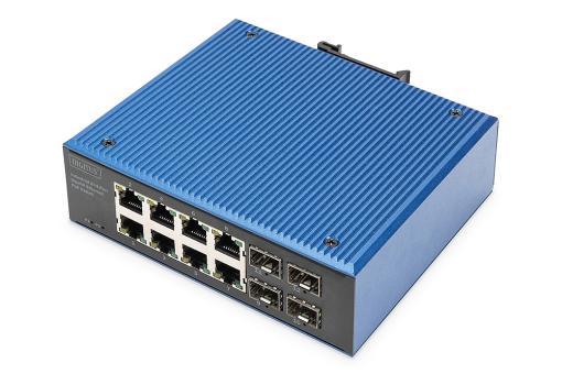 DIGITUS Industrieller 8+4 -Port Gigabit  Ethernet PoE Switch 