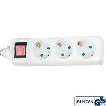 InLine® Steckdosenleiste, weiß, 3-fach, 3x Schutzkontakt, 