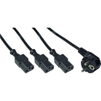 InLine® Netz-Y-Kabel, 1x Schutzkontaktstecker zu 3x 