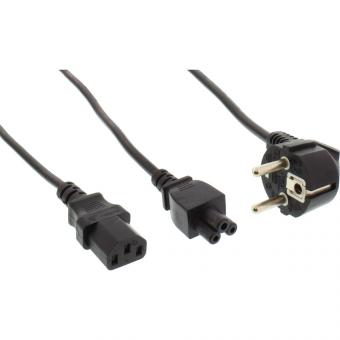 InLine® Netz-Y-Kabel, 1x Schutzkontaktstecker zu Kaltgeräte- 