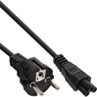 InLine® Netzkabel für Notebook, 3pol Kupplung, schwarz, 1m 