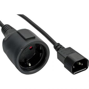 InLine® Netz Adapter Kabel, Kaltgeräte C14 auf Schutzkontakt 