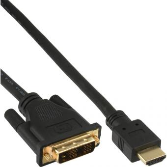 InLine® HDMI-DVI Kabel, vergoldete Kontakte, HDMI 