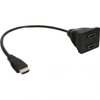 InLine® HDMI Y Adapterkabel, 1x HDMI Stecker auf 2x 
