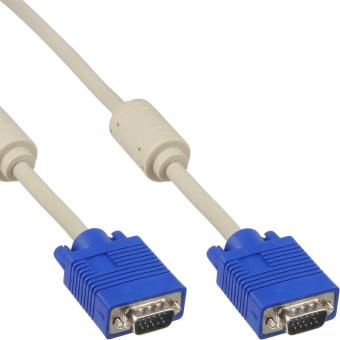 InLine® S-VGA Kabel, 15pol HD Stecker / Stecker, beige, 