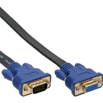 InLine® S-VGA Flachkabel Verlängerung, 15pol HD Stecker 