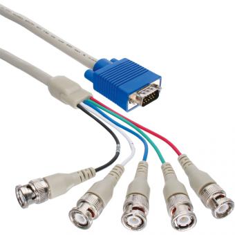 InLine® VGA BNC Kabel, 5x BNC Stecker an 15pol HD 