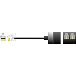 Y-Adapter für Hörerschnur RJ10 Stecker auf 2xRJ10 Buchse 