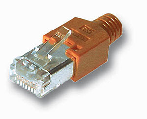 RJ45 Stecker Hirose TM11 Cat.5e, orange (10 Stück) 