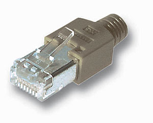 RJ45 Stecker Hirose TM11 Cat.5e, hellgrau (10 Stück) 