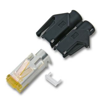 RJ45 Stecker Hirose TM31 Cat.6a, schwarz, inkl. Kamm 