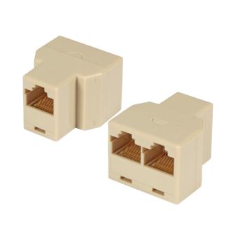 T-Modularadapter 8-polig 1x RJ45 Buchse/2x RJ45 Buchse 