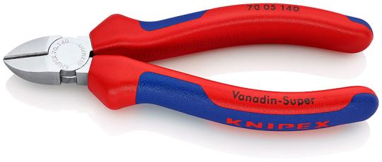 Knipex Seitenschneider 140mm verchromt 2-Komp. Griffhülle 