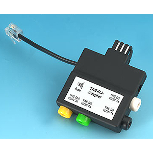 TAE-RJ11-Adapter mit 4 Bananenbuchsen 