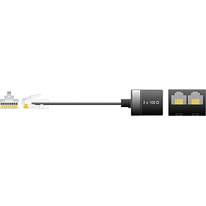 ISDN-Adapter 0,2m,  2x100 Ohm 1x RJ 45 Stecker auf 