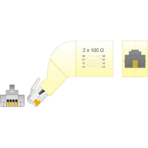 ISDN-Adapter RJ45/St - RJ45/Bu  4-adrig, mit 2 x 100 Ohm 