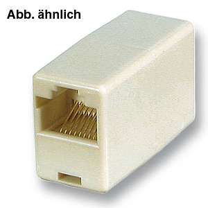 Modular-Kupplung 6polig/6polig RJ12 auf RJ12-Buchse, beige 