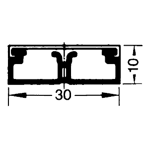 Verbindungskanal -aP- grau 10 X 30mm mit 2 Kammern 