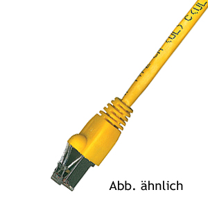 Patchkabel Cat.5E 0,5m, gelb SFTP (Folien,- Geflechtschirm) 