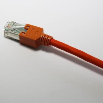 Patchkabel Cat.5E 1m, orange SFTP (Folien-, Geflechtschirm) 