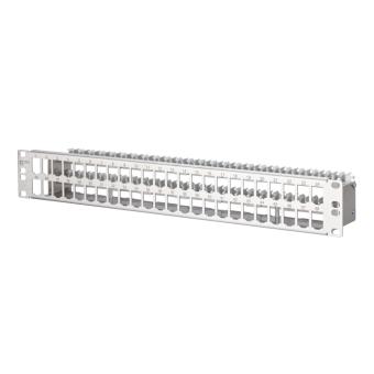 Modul 19 Zoll Modulträger 1,5HE 48 Port Edelstahl unbestückt 
