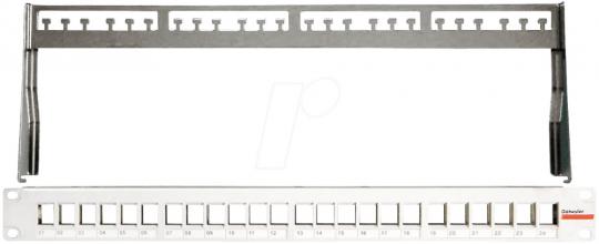 unilan® Patch Panel KS 24x geschirmt, RAL 7035 