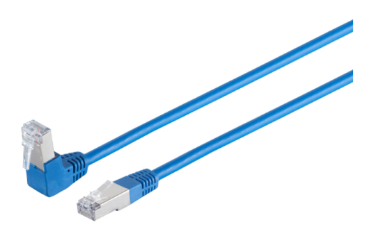 Patchkabel Cat.6 gewinkelt 90° S/FTP, PIMF - blau - 7,5m blau | 7,5m
