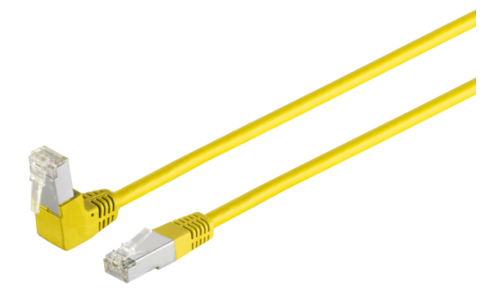 Patchkabel Cat.6 gewinkelt 90° S/FTP, PIMF - gelb - 10,0m gelb | 10,0m