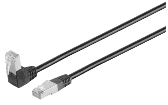 Patchkabel Cat.6 gewinkelt 90° S/FTP, PIMF - schwarz - 7,5m schwarz | 7,5m