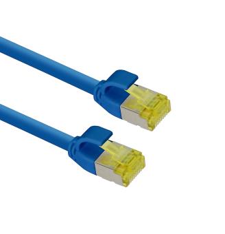 Extra dünnes Patchkabel AWG28 S/FTP Cat.6A - blau - 3,0m blau | 3,0m