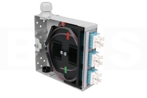 LWL Hutschienenspleißverteiler 6x LC-Quad OM3 G50/125µm 