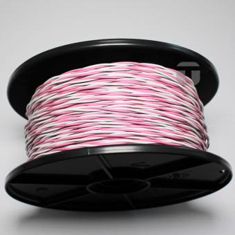 YV-Draht 2X0,6/1,1 weiß-rosa auf Spule zu 100 m 