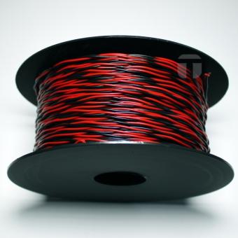 YV-Draht 2X0,8/1,4 rot-schwarz auf Spule zu 100 Meter 