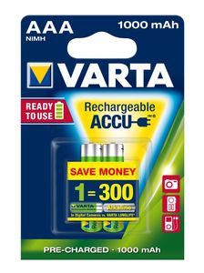 VARTA Rechargeable Akku AAA Micro 2er 1000mAh (Entladeschutz 