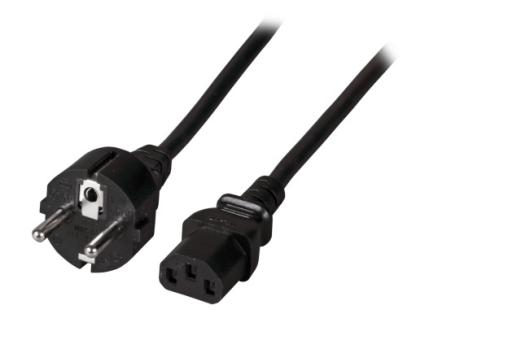 Netzleitung Schutzkontakt 180° - C13 180°, 1,0mm² 