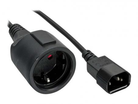 Netz Adapter Kabel, Kaltgeräte C14 auf Schutzkontakt Buchse, 