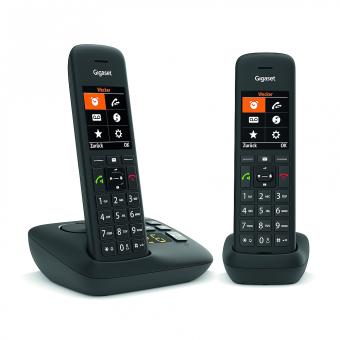 Gigaset C575A DUO, schwarz, DECT, inkl. Basisstation und AB 